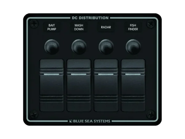 Blue Sea 8372 Water Resistant 4 Position - Black - Horizontal Mount Panel - Image 2