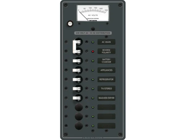 Blue Sea 8588 Breaker Panel - AC Main + 8 Positions (European) - White - Image 2