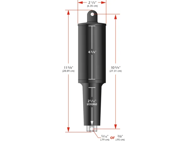Lenco 101XD Extreme Duty Actuator - 24V - 2-1/4" Stroke - 5/16" Hardware - Image 2