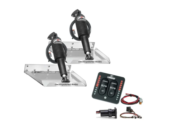 Lenco 12" x 12" Standard Performance Trim Tab Kit w/LED Indicator Switch Kit 12V - Image 2