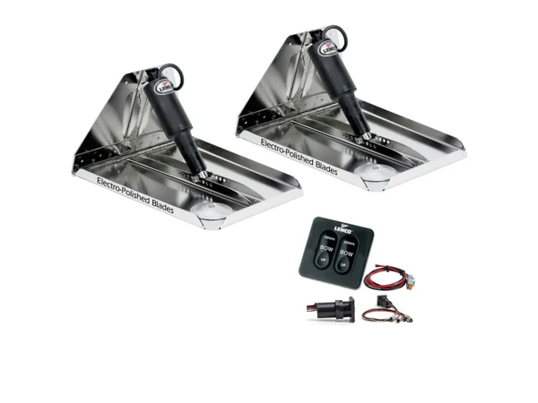 Lenco 16" x 12" Heavy Duty Performance Trim Tab Kit w/Standard Tactile Switch Kit 12V - Image 2