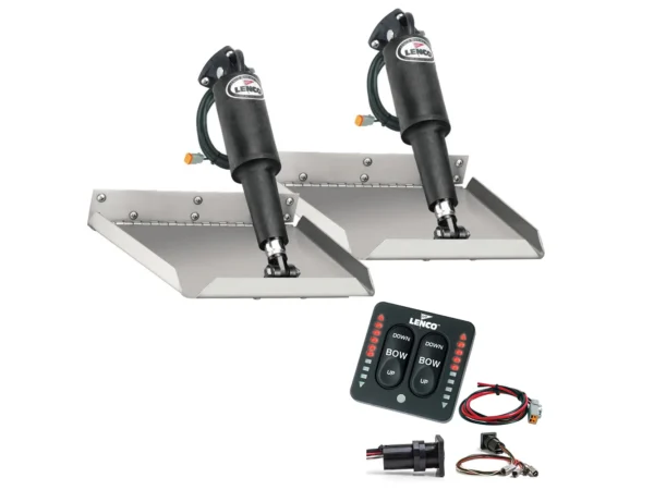 Lenco 9" x 9" Edgemount Trim Tab Kit w/LED Indicator Switch Kit 12V - Image 2