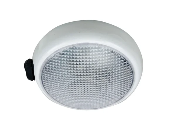 Perko Round Surface Mount LED Dome Light - White Powder Coat - w/ Switch - Image 2