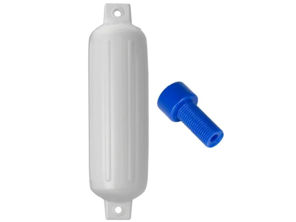Polyform G-4 Twin Eye Fender 6.5" x 22" White w/Adapter - Image 2