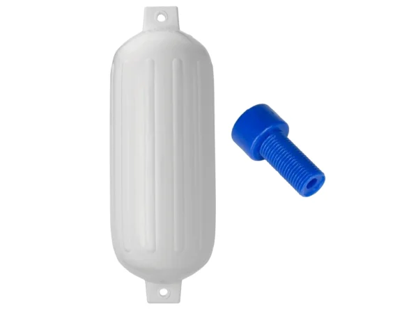 Polyform G-6 Twin Eye Fender 11" x 30" - White w/Adapter - Image 2