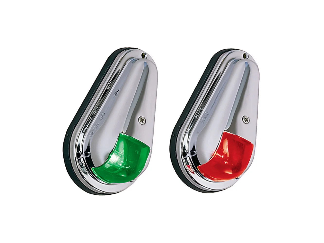 Perko 12V Vertical Mount Side Lights Chrome Plated Brass MADE IN THE USA