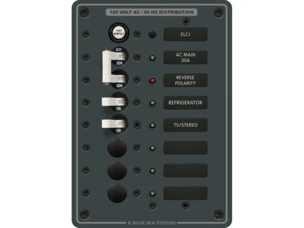 Blue Sea 8101 ELCI GFCI Panel AC 5 Position - Image 2