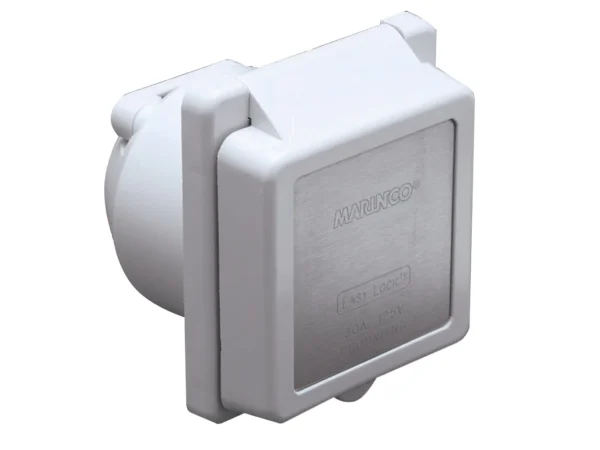 Marinco 301EL-B 30A Power Inlet - White - 125V - Image 2
