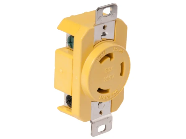 Marinco 305CRR 30A Receptacle - Yellow - 125V - Image 2
