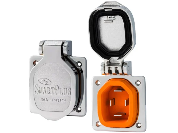 SmartPlug 50 AMP Male Inlet W/Cover - Stainless Steel - Image 2