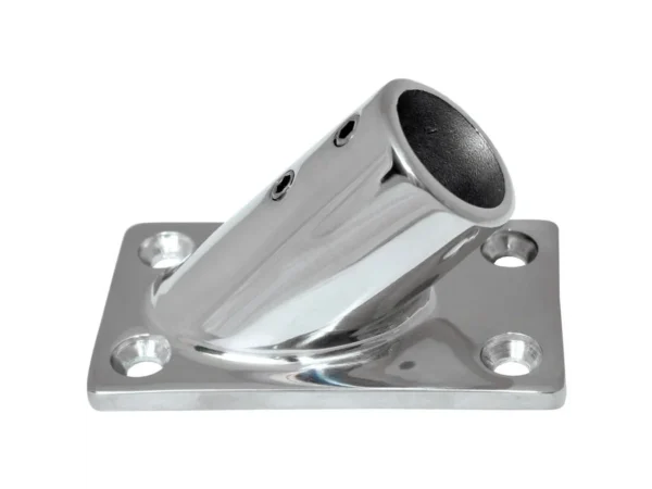 Whitecap 1" O.D. 45° Rectangle Base SS Rail Fitting - Image 2