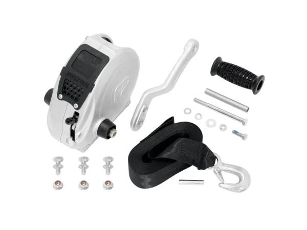 Fulton F2 Trailer Winch 1,600 lbs. - Single Speed w/Strap, Sharkskin Finish - Image 2