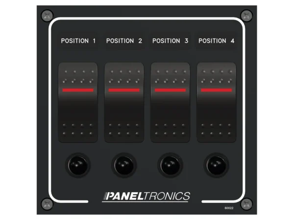 Paneltronics Waterproof Panel - DC 4-Position Illuminated Rocker Switch & Circuit Breaker - Image 2