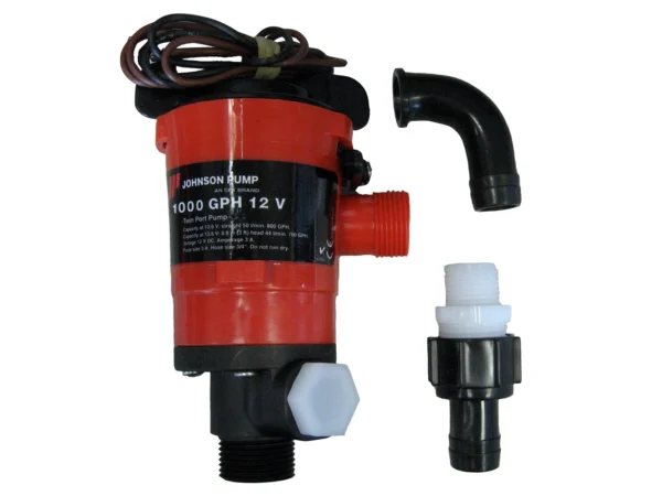 Johnson Pump Twin Port 1000 GPH Livewell Aerating Pump - 12V - Image 2