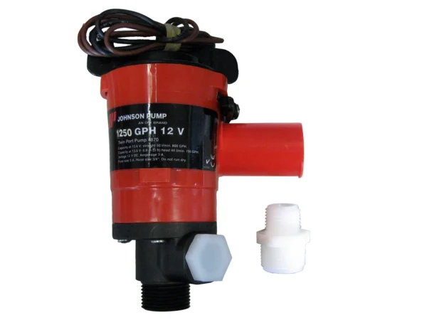 Johnson Pump Twin Port 1250 GPH Livewell Aerating Pump - 12V - Image 2
