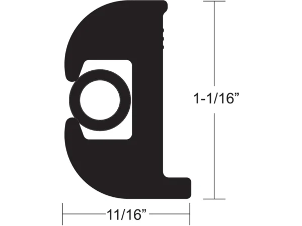 TACO Flex Vinyl Rub Rail Kit - Black w/Black Insert - 70' - 1-1/16" x 11/16" - Image 2