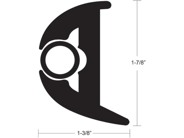 TACO Flex Vinyl Rub Rail Kit - Black w/Black Insert - 50' - 1-7/8" X 1-3/8" - Image 2