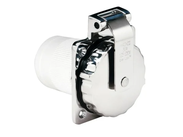Marinco 6373EL-B 50Amp 125/250V Stainless Steel Inlet - Image 2