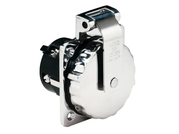 Marinco 6373EL 50Amp 125/250V Stainless Steel Inlet w/o Rear Safety Enclosure - Image 2