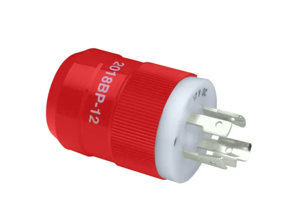 Marinco 2018BP-12 Locking Charger Plug (Male) - Red - Image 2
