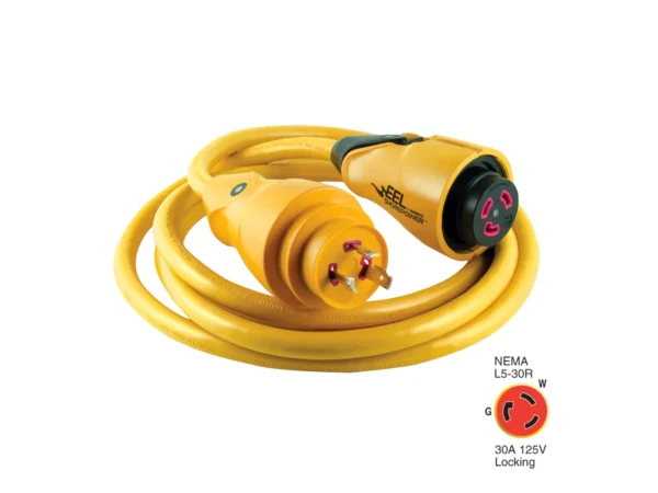 Marinco CS30-12 EEL 30A 125V Shore Power Cordset - 12' - Yellow - Image 2