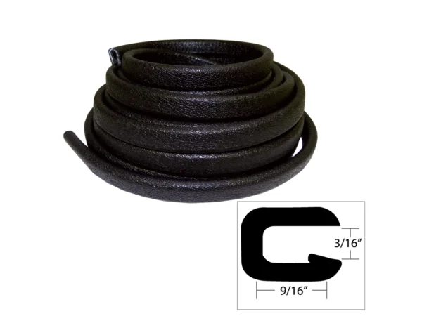 TACO Flexible Vinyl Trim - 5/32" Opening x 9/16"W x 25'L - Black - Image 2