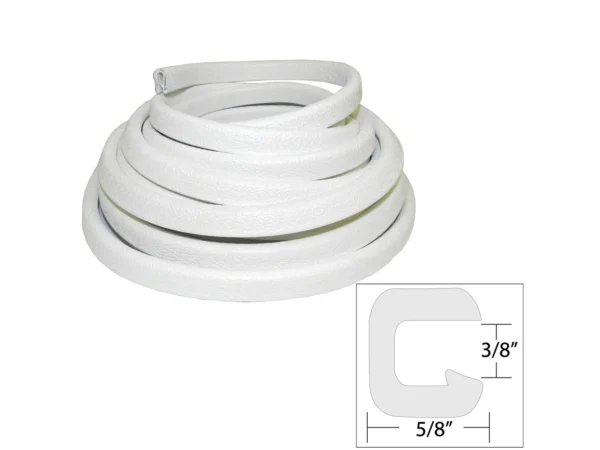 TACO Flexible Vinyl Trim - ⅜" Opening x ⅝"W x 25'L - White - Image 2