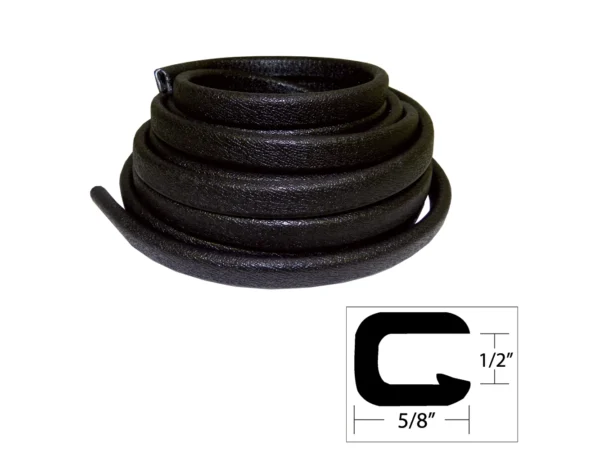TACO Flexible Vinyl Trim - ½" Opening x ⅝"W x 25'L - Black - Image 2