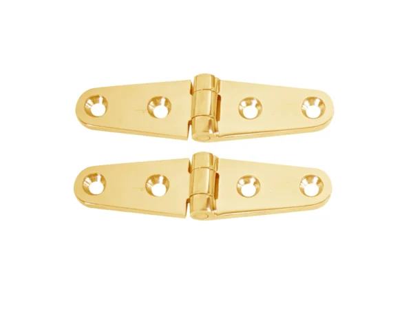 Whitecap Strap Hinge - Polished Brass - 4" x 1" - Pair - Image 2