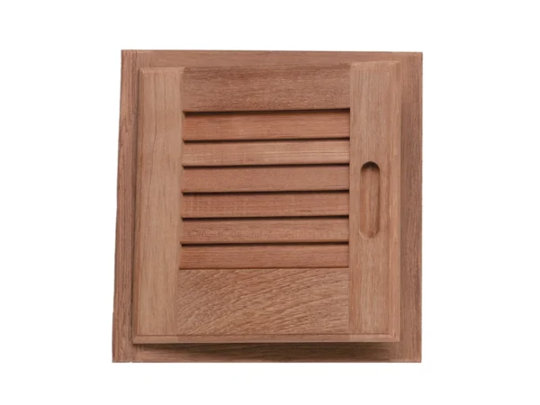 Whitecap Teak Louvered Door & Frame - Left Hand - 12" x 12" - Image 2
