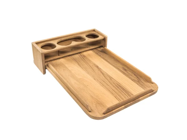Whitecap Teak Drinkholder w/Removable Cockpit Table Top - Holds 4 Glasses - Image 4