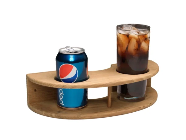 Whitecap Teak Curved Two-Drink Rack - Image 2