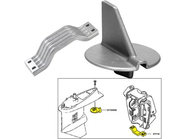 Tecnoseal Anode Kit w/Hardware - Yamaha 150-200HP Left Hand Rotation - Aluminum - Image 2