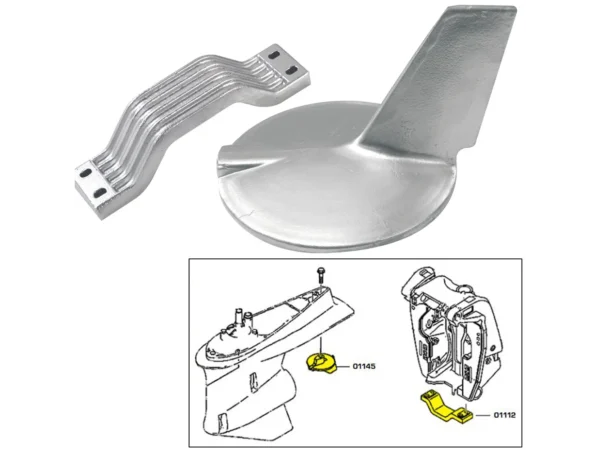 Tecnoseal Anode Kit w/Hardware - Yamaha 200-300HP Hi-Performance - Zinc - Image 2