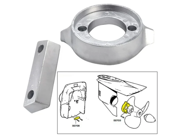 Tecnoseal Anode Kit w/Hardware - Volvo 290 - Zinc - Image 2