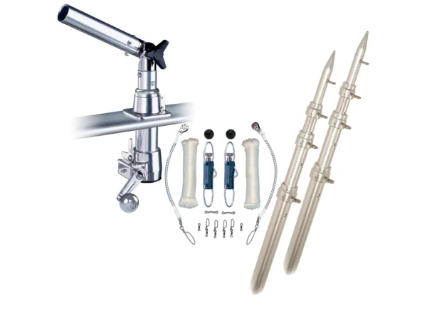 Rupp Z-30 Top Gun Outrigger Kit w/18' Poles & Complete Single Line Rigging Kit w/Klickers Release Clips - Image 2