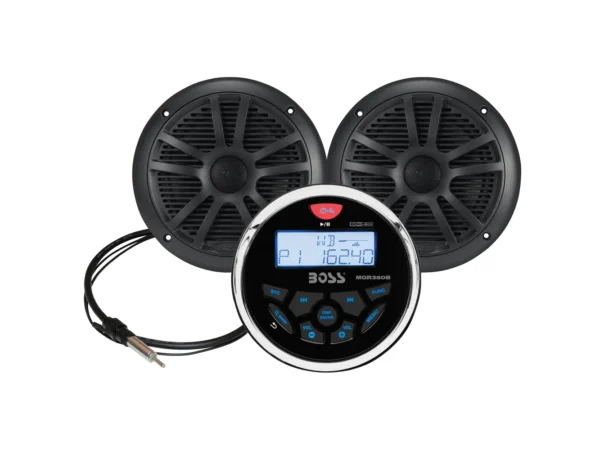 Boss Audio MCKGB350W.6 Marine Stereo & 6.5" Speaker Kit - Black - Image 2
