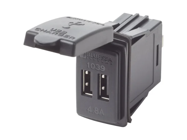 Blue Sea Dual USB Charger - 24V Contura Mount - Image 4