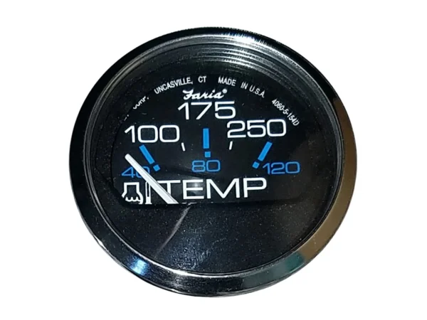 Faria Chesapeake Black 2" Water Temperature Gauge (100-250°F) - Image 2