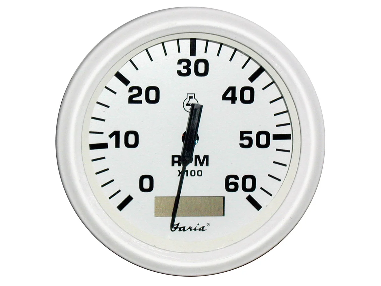 Faria Dress White 4" Tachometer w/Hourmeter - 6000 RPM (Gas) (Inboard) - Image 2