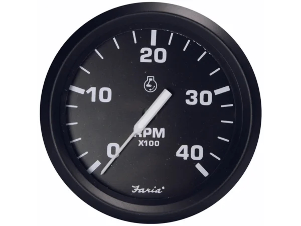 Faria Euro Black 4" Tachometer - 4000 RPM (Diesel - Magnetic Pick-Up) - Image 2