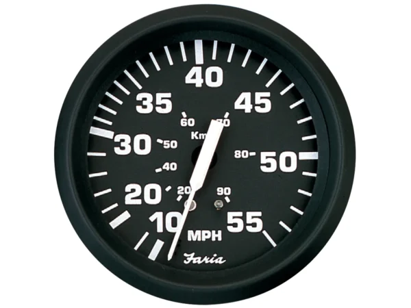 Faria Euro Black 4" Speedometer - 55MPH (Pitot) - Image 2