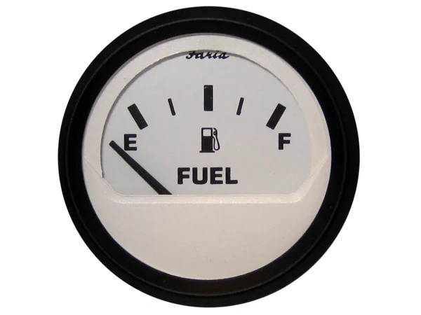 Faria Euro White 2" Fuel Level Gauge (E-1/2-F) - Image 2