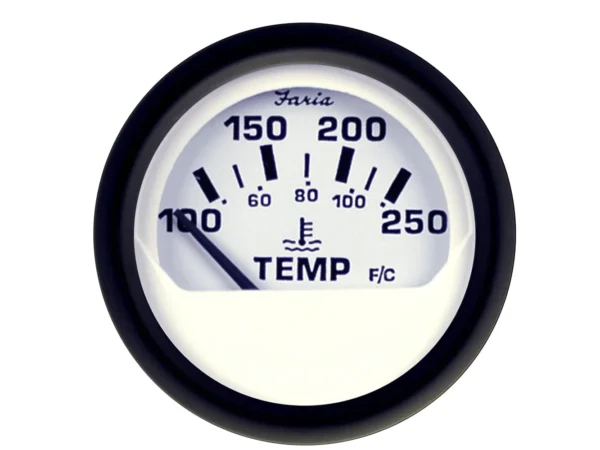 Faria Euro White 2" Water Temperature Gauge (100-250°F) - Image 2