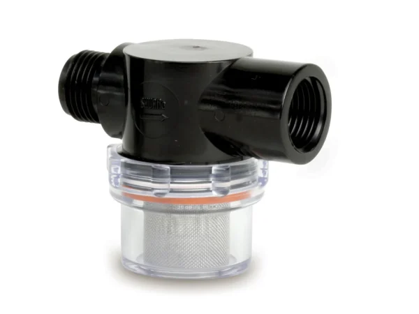 Shurflo by Pentair Twist-On Water Strainer - 1/2" Pipe Inlet - Clear Bowl - Image 2