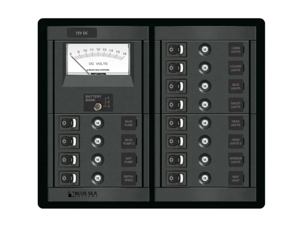 Blue Sea 1464 12 Position Switch CLB + Meter Square - Image 2