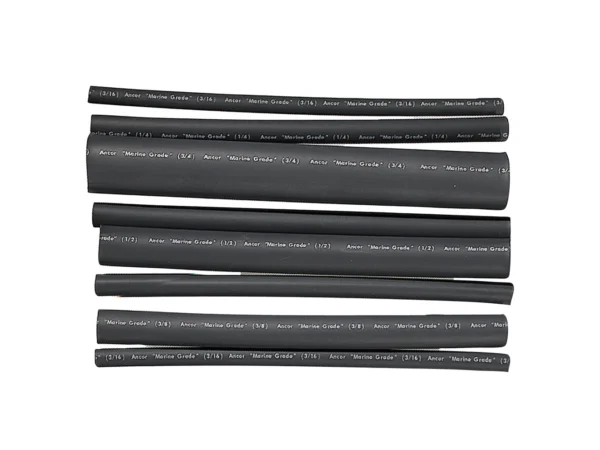 Ancor Adhesive Lined Heat Shrink Tubing - Assorted 8-Pack, 6", 20-2/0 AWG, Black - Image 2