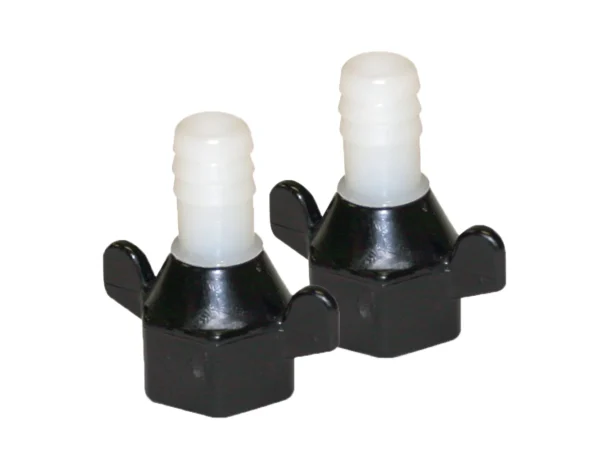 Shurflo by Pentair 1/2" Barb x 1/2" NPT-F Hex/Wingnut Straight Fitting (Pair) - Image 2