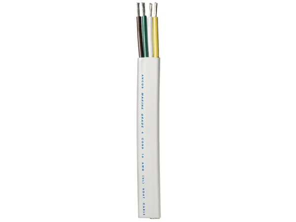 Ancor Trailer Cable - 16/4 AWG - Yellow/White/Green/Brown - Flat - 100' - Image 2