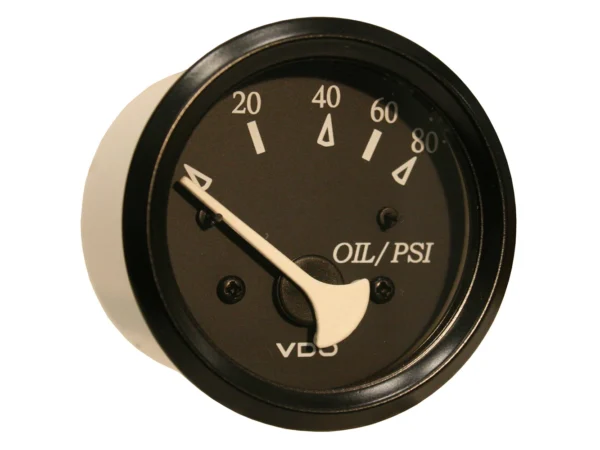 VDO Cockpit Marine Oil Pressure Gauge - 80 PSI - Black Dial/Bezel - Image 2